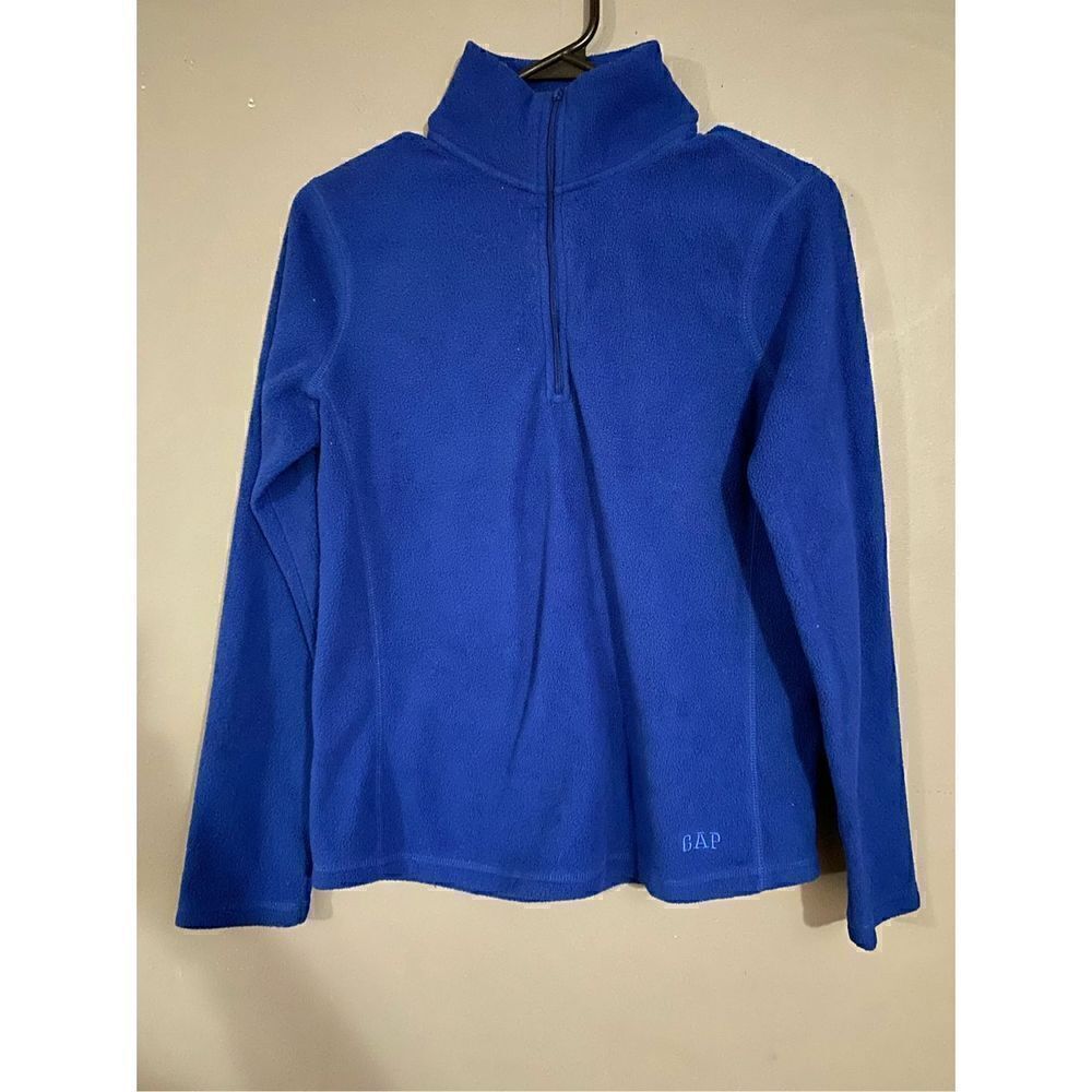 Gap Blue Fleece Three Quarter Zip Pullover Size Small